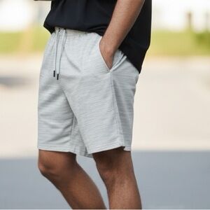 Men's Light Grey Drawstring Shorts